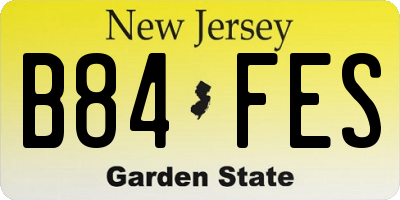 NJ license plate B84FES