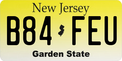 NJ license plate B84FEU