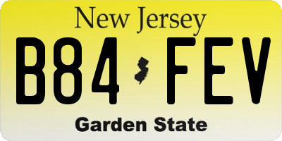 NJ license plate B84FEV