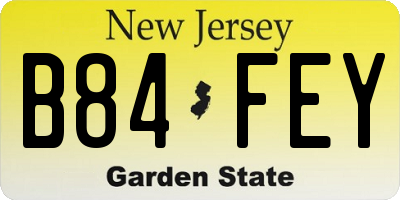 NJ license plate B84FEY
