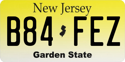 NJ license plate B84FEZ