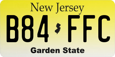 NJ license plate B84FFC