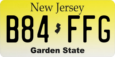 NJ license plate B84FFG