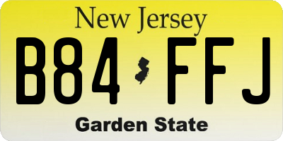 NJ license plate B84FFJ