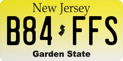NJ license plate B84FFS