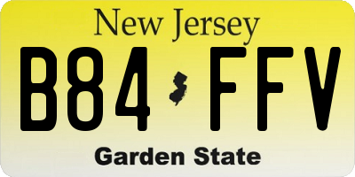 NJ license plate B84FFV