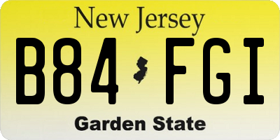 NJ license plate B84FGI