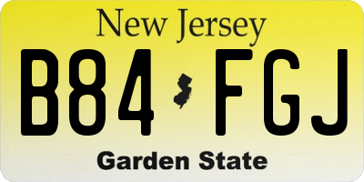 NJ license plate B84FGJ