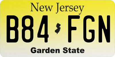 NJ license plate B84FGN
