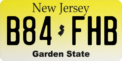 NJ license plate B84FHB