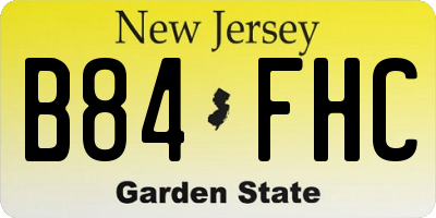 NJ license plate B84FHC