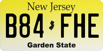 NJ license plate B84FHE