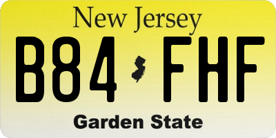 NJ license plate B84FHF