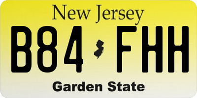 NJ license plate B84FHH