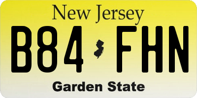 NJ license plate B84FHN