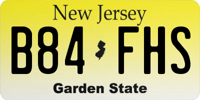 NJ license plate B84FHS