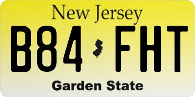 NJ license plate B84FHT