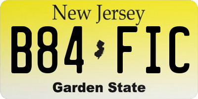 NJ license plate B84FIC