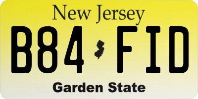 NJ license plate B84FID