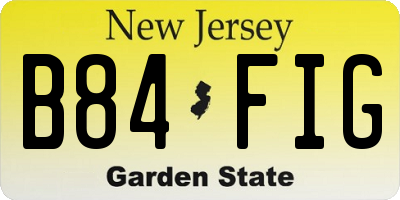 NJ license plate B84FIG