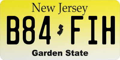 NJ license plate B84FIH