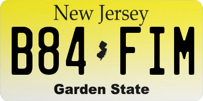 NJ license plate B84FIM