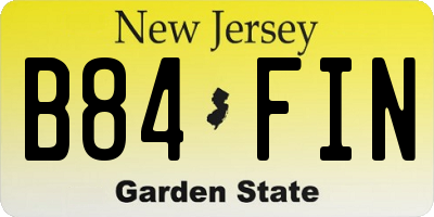 NJ license plate B84FIN