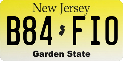 NJ license plate B84FIO
