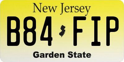 NJ license plate B84FIP