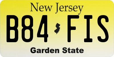 NJ license plate B84FIS