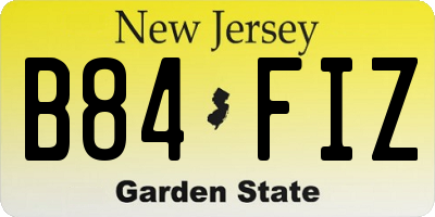 NJ license plate B84FIZ