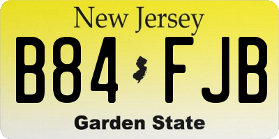 NJ license plate B84FJB