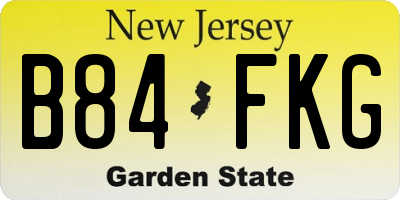 NJ license plate B84FKG