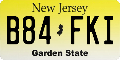NJ license plate B84FKI