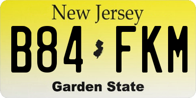 NJ license plate B84FKM