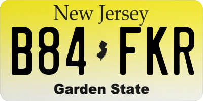 NJ license plate B84FKR