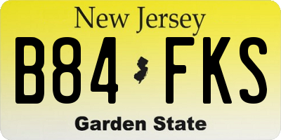 NJ license plate B84FKS