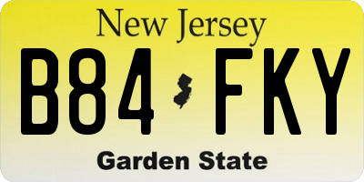 NJ license plate B84FKY