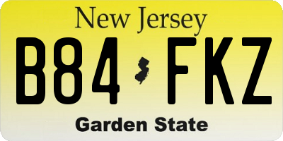 NJ license plate B84FKZ