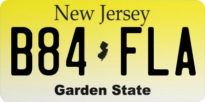 NJ license plate B84FLA