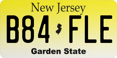NJ license plate B84FLE