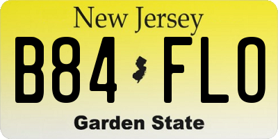 NJ license plate B84FLO
