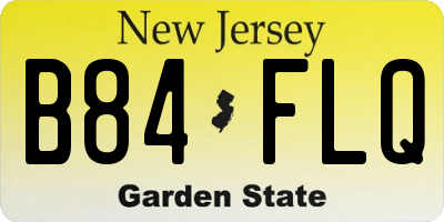 NJ license plate B84FLQ