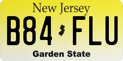 NJ license plate B84FLU