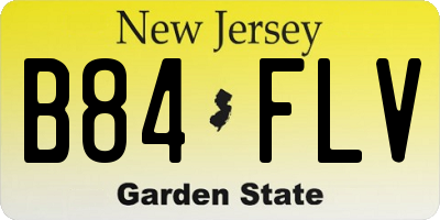NJ license plate B84FLV