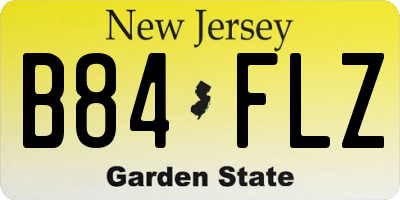 NJ license plate B84FLZ