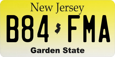 NJ license plate B84FMA