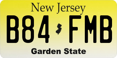 NJ license plate B84FMB