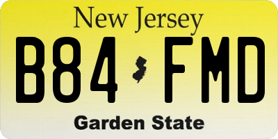 NJ license plate B84FMD