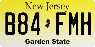 NJ license plate B84FMH